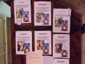 Les différents vins produits ici